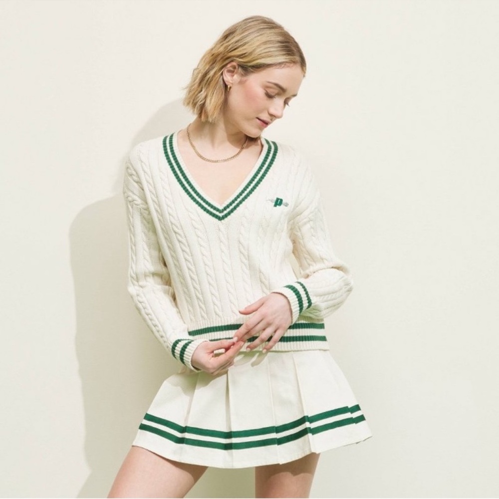 Target x Prince Pickleball Collab V Neck Sweater Vintage Inspired NWT